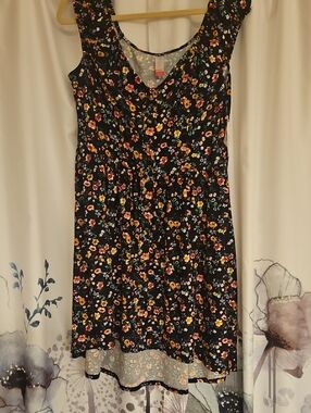 No Boundaries Black Floral Mini Dress